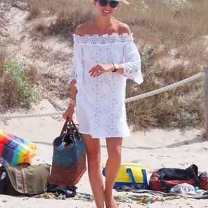 Temptation Positano Wedding Summer Crochet Mini Dress, Size XS